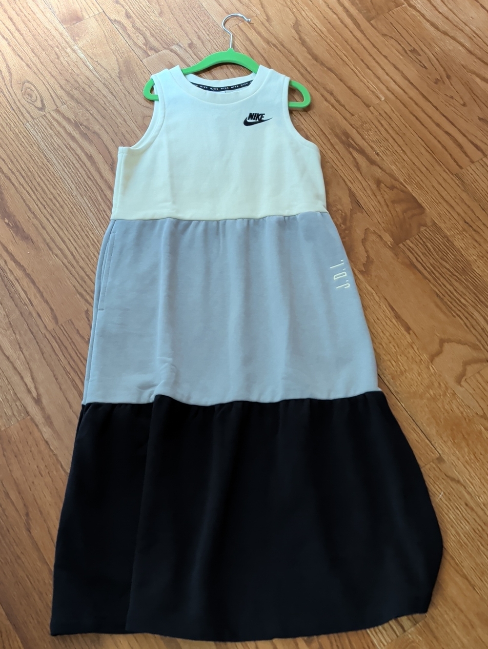 Nike Girls' Colorblock Sleeveless Dress - White/Gray/Black